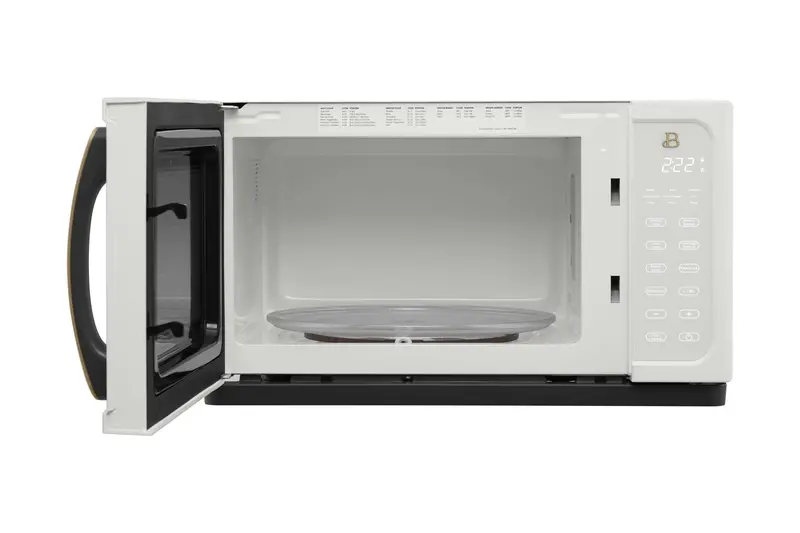 1.1-Cubic-Foot 1000W White Sensor Microwave Oven with Touch Controls – Compact Kitchen Appliance