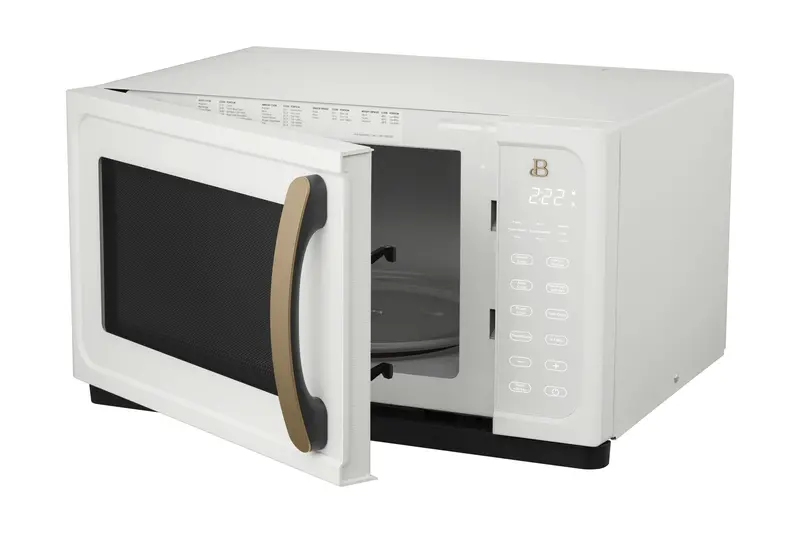 1.1-Cubic-Foot 1000W White Sensor Microwave Oven with Touch Controls – Compact Kitchen Appliance