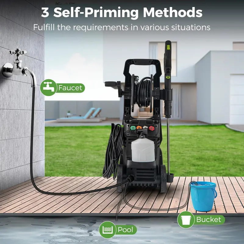 1.2 GPM Electric Pressure Washer – 2150 PSI Output with 4 Quick-Connect Spray Nozzles 2