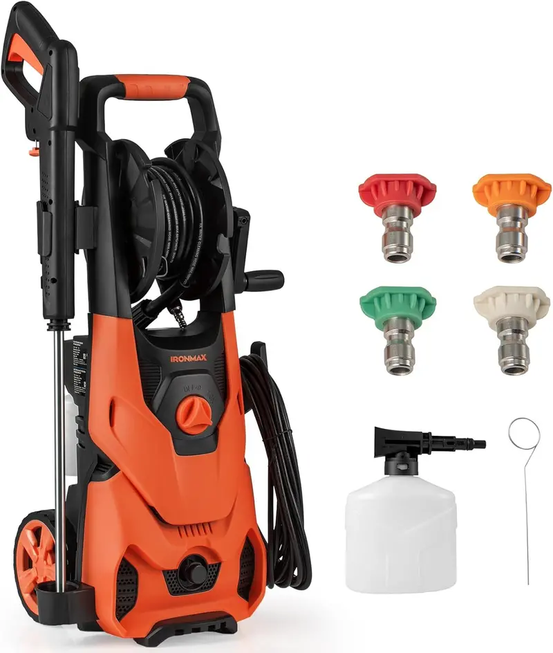 1.2 GPM Electric Pressure Washer – 2150 PSI Output with 4 Quick-Connect Spray Nozzles