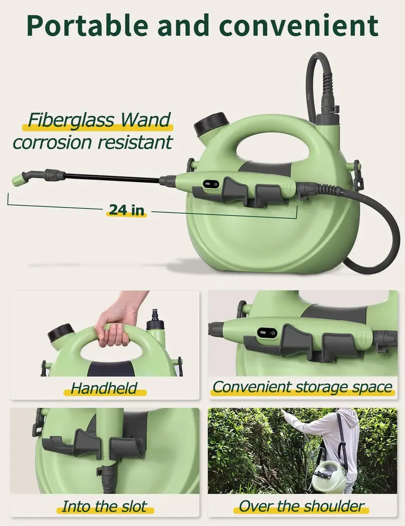 1.35-Gallon USB-Rechargeable Electric Sprayer – Telescopic Wand and Precision-Adjustable Nozzle for Targeted Application