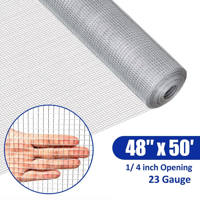 1/4-Inch 23-Gauge Galvanized Hardware Cloth (Chicken Wire) – Roll or Sheet