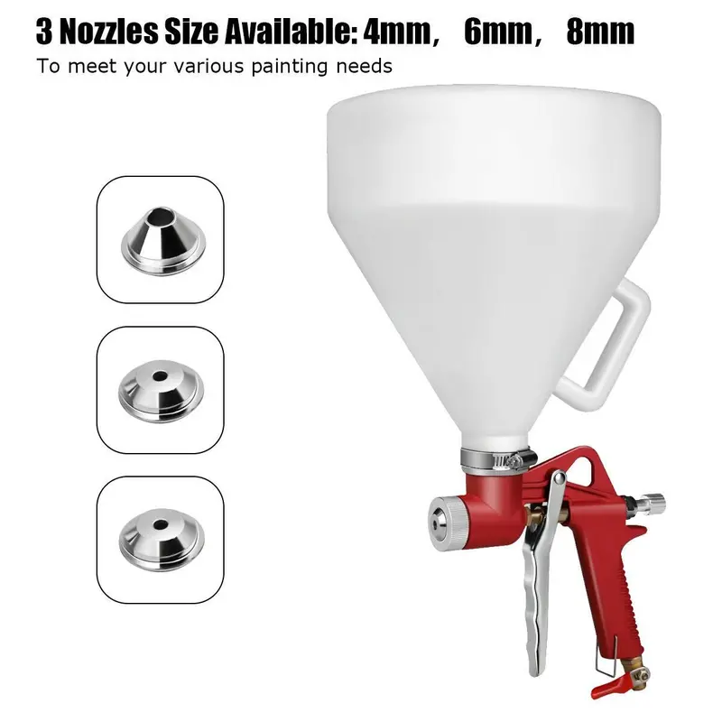 1.45-Gallon Drywall Texture Sprayer – Air-Powered Gun with Three Interchangeable Nozzles (4.0mm/6.0mm)
