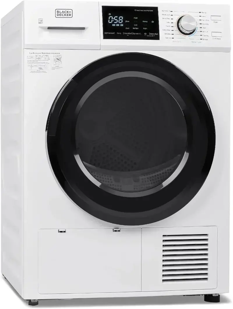 1.5 Cu. Ft. Compact Vented Electric Dryer – 850W, Stainless Steel Drum, 120V