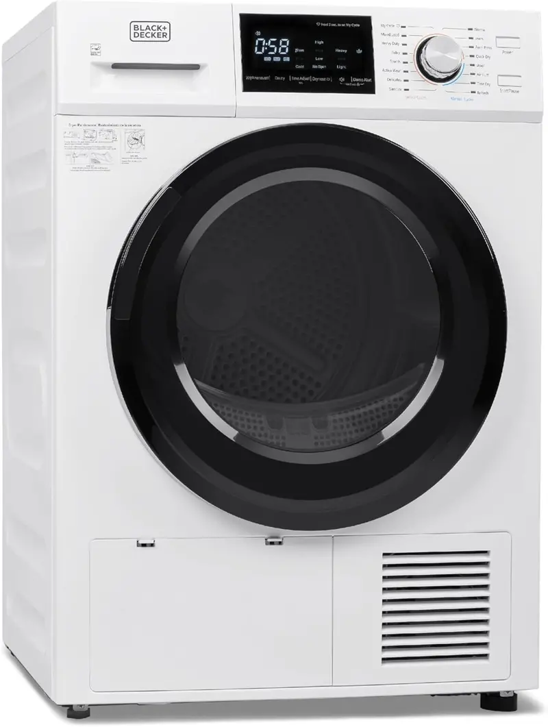 1.5 Cu. Ft. Portable Vented Dryer – 850W Compact Electric Dryer with Stainless Drum & Standard 120V Outlet Compatibility
