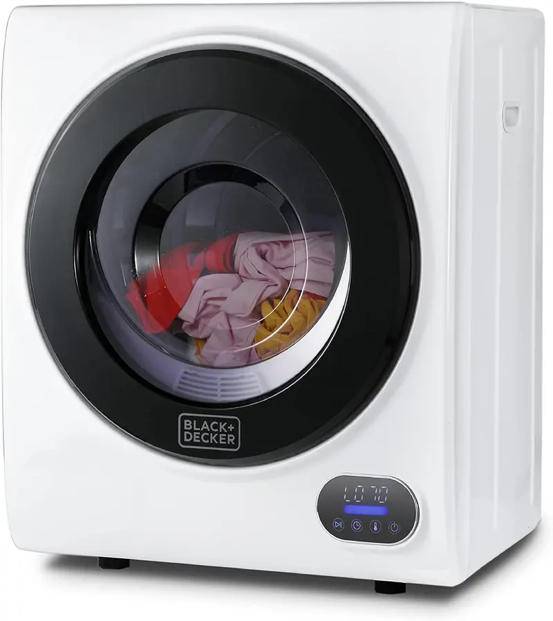 1.5 Cu. Ft. Portable Vented Dryer – 850W Compact Electric Dryer with Stainless Drum & Standard 120V Outlet Compatibility