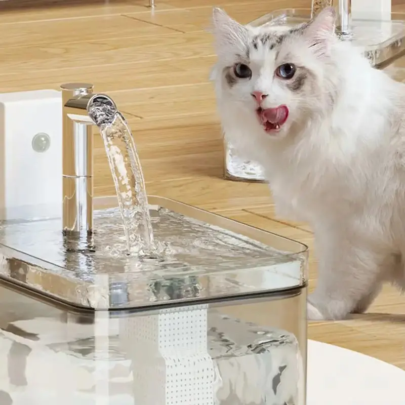 1.5L Rechargeable Wireless Pet Fountain – Motion-Sensing, Filtered, Silent Pump for Small Pets