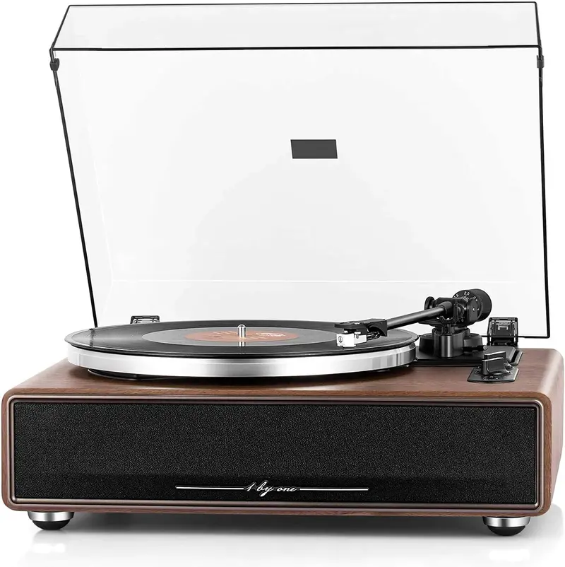 1 by ONE Belt-Drive Turntable – High-Fidelity Vinyl Player with Built-in Speakers