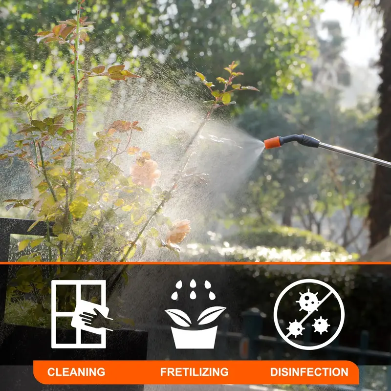 1-Gallon USB-C Rechargeable Electric Garden Sprayer – Telescoping Wand, 4000mAh High-Capacity Battery 2