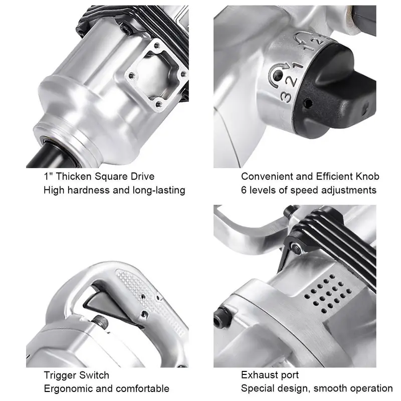 1-Inch Pneumatic Impact Wrench – Long-Shank Air Tool for Truck Mechanics & Industrial Use