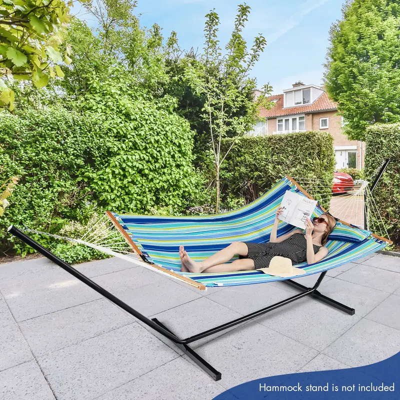 10.5-Foot Quilted Two-Person Hammock with Detachable Pillow and 495-Pound Capacity 2