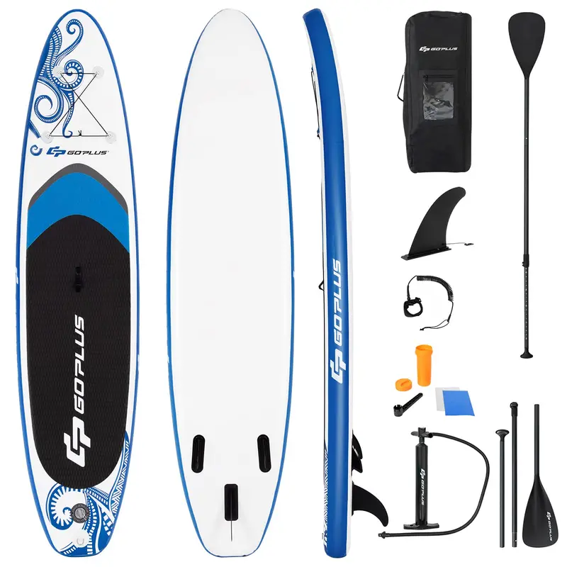 10.5- or 11-Foot Inflatable SUP – 6.5-Inch Thick Stand-Up Paddle Board with Carry Bag