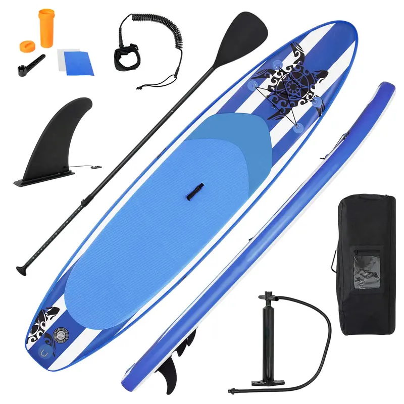 10.5- or 11-Foot Inflatable SUP – 6.5-Inch Thick Stand-Up Paddle Board with Carry Bag