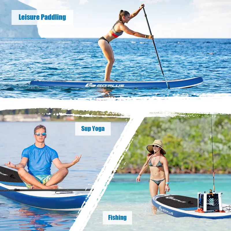 10.5- or 11-Foot Inflatable SUP – 6.5-Inch Thick Stand-Up Paddle Board with Carry Bag