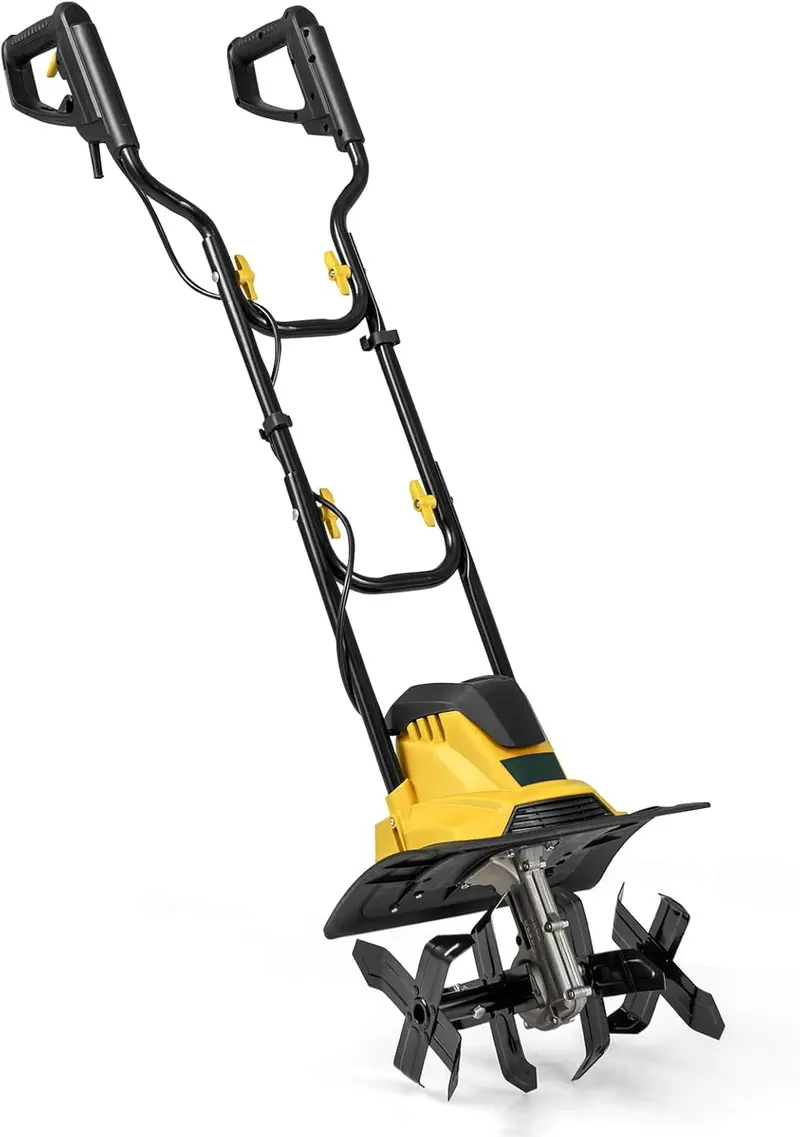 10-Amp Corded Electric Tiller – Foldable Garden Cultivator for Efficient Soil Prep