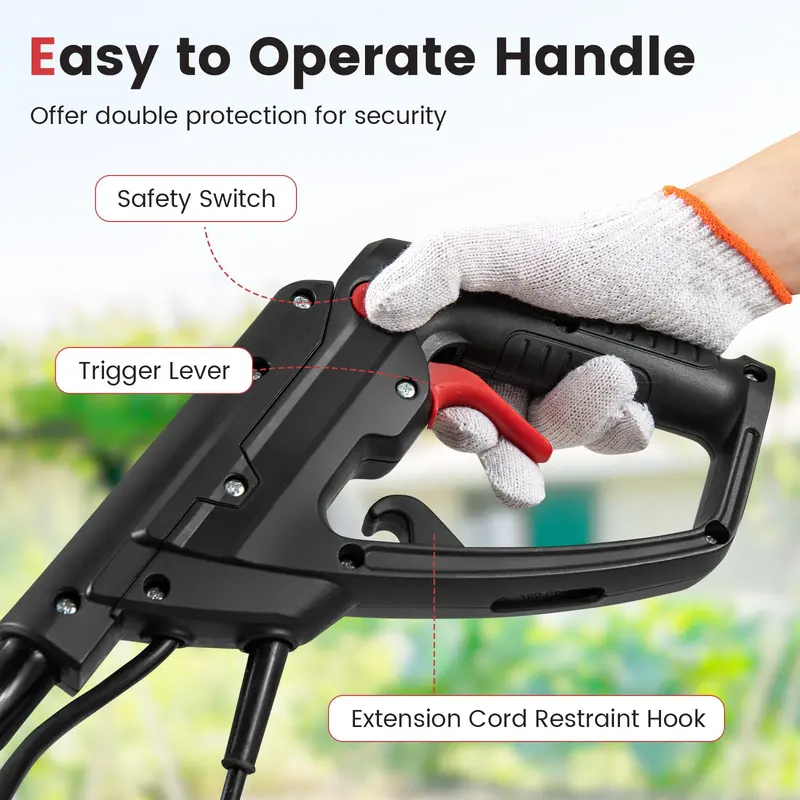 10-Amp Corded Electric Tiller – Foldable Garden Cultivator for Efficient Soil Prep
