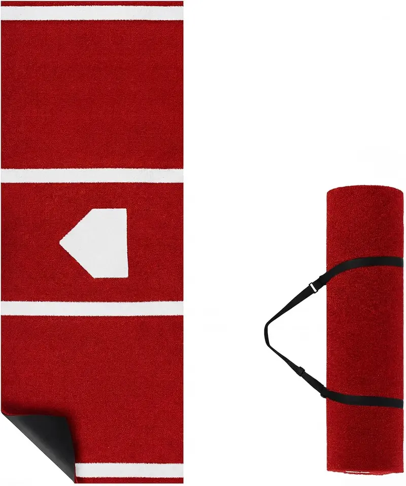10-Foot by 3.8-Foot Baseball Batting Mat with 15mm Artificial Turf for Indoor/Outdoor Training
