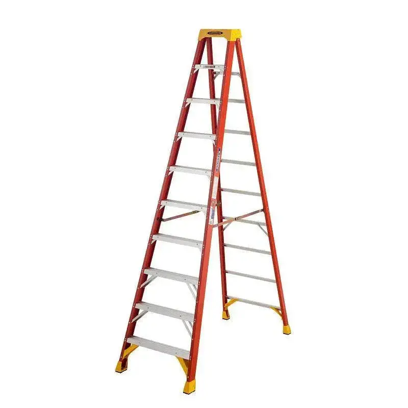 10-Foot Fiberglass Step Ladder – Lightweight, Non-Conductive, and OSHA-Compliant (Model 6210)