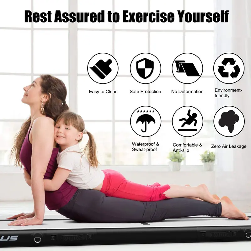 10-Foot Inflatable Gymnastics Air Mat for Home or Studio Use 2