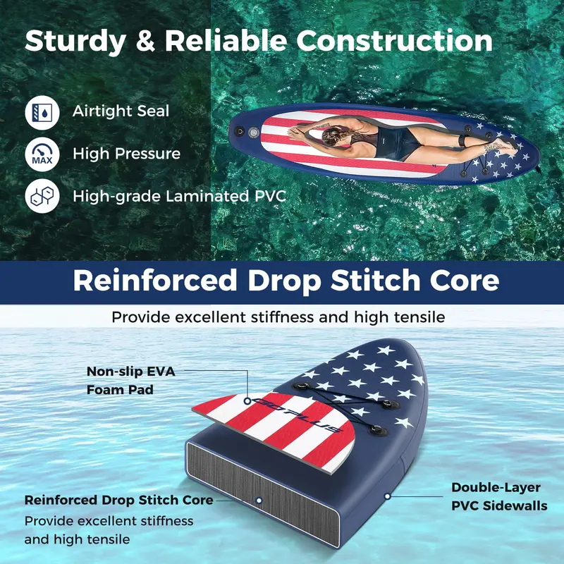10-Foot Inflatable Stand-Up Paddle Board – Lightweight SUP for Beginners and Recreational Use