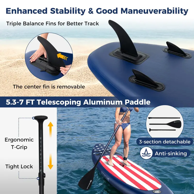 10-Foot Inflatable Stand-Up Paddle Board – Lightweight SUP for Beginners and Recreational Use