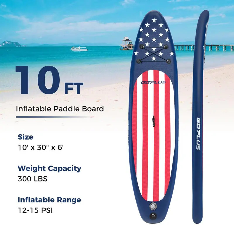 10-Foot Inflatable Stand-Up Paddle Board – Lightweight SUP for Beginners and Recreational Use
