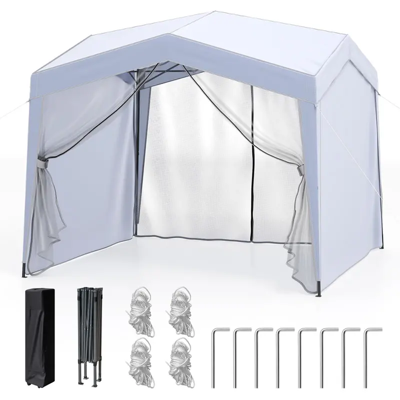 10 ft x 10 ft Removable-Sidewall Canopy Tent – UPF50+ Pop-Up Shelter with Mesh Netting