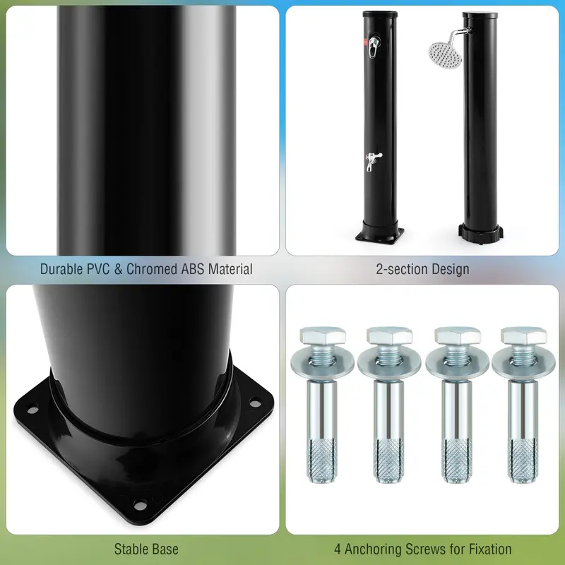 10-Gallon Freestanding Solar Outdoor Shower – 7.2 FT Height with Rotating Head