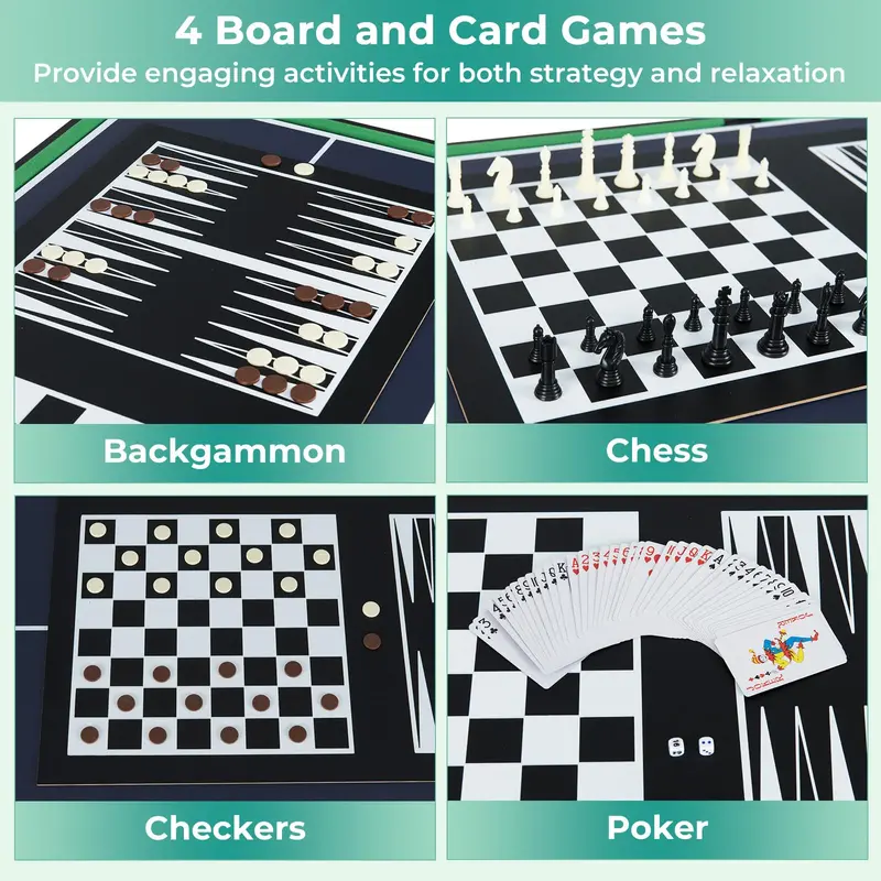 10-in-1 Combination Game Table Set Designed for Family Fun and Social Gatherings