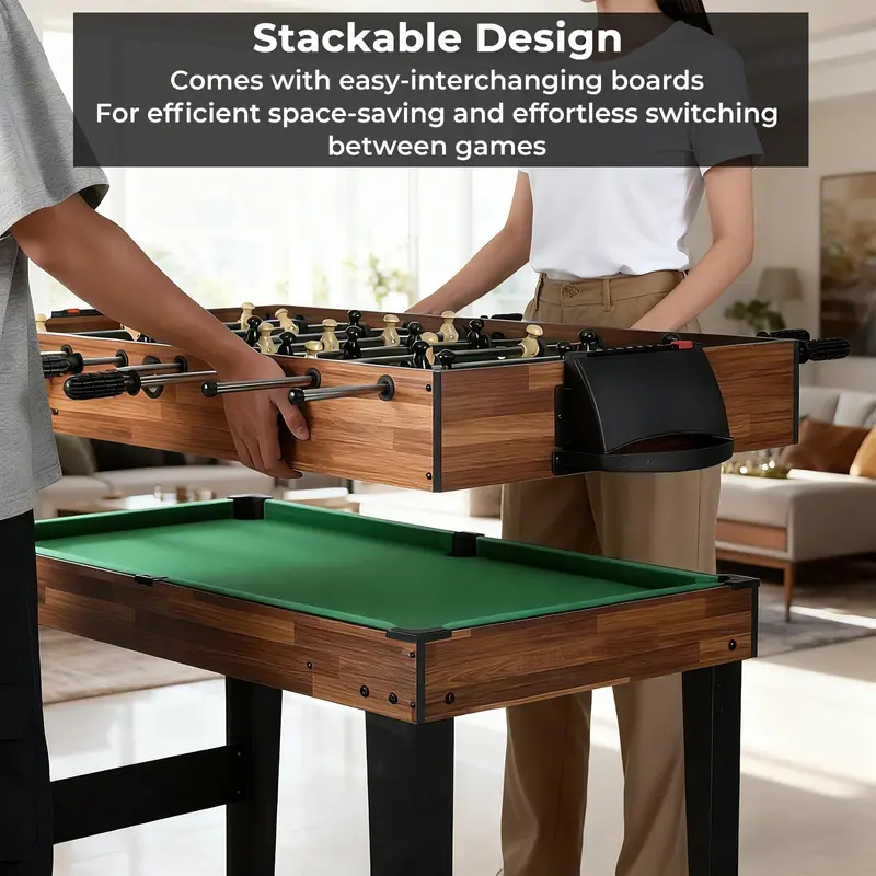 10-in-1 Combination Game Table Set Designed for Family Fun and Social Gatherings