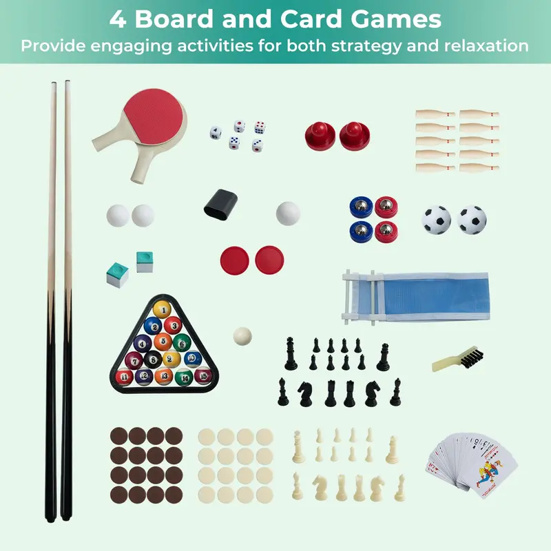 10-in-1 Combination Game Table Set Designed for Family Fun and Social Gatherings