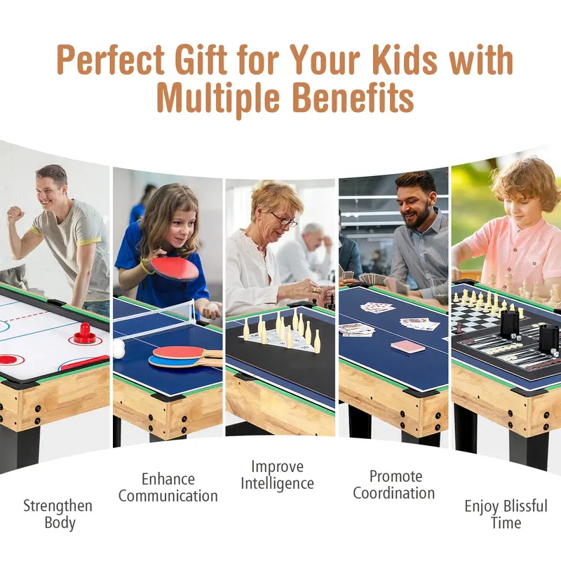 10-in-1 Multi-Game Table Set – Ping Pong, Air Hockey, Pool, and More