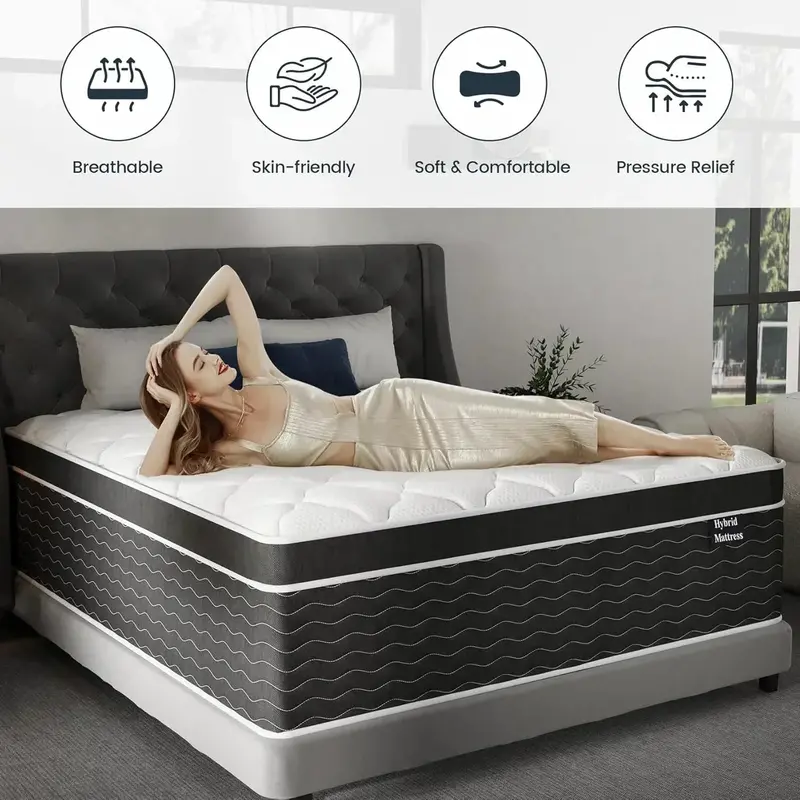 10-Inch Full-Size Hybrid Mattress in a Box – Medium-Plush Support for All Sleepers