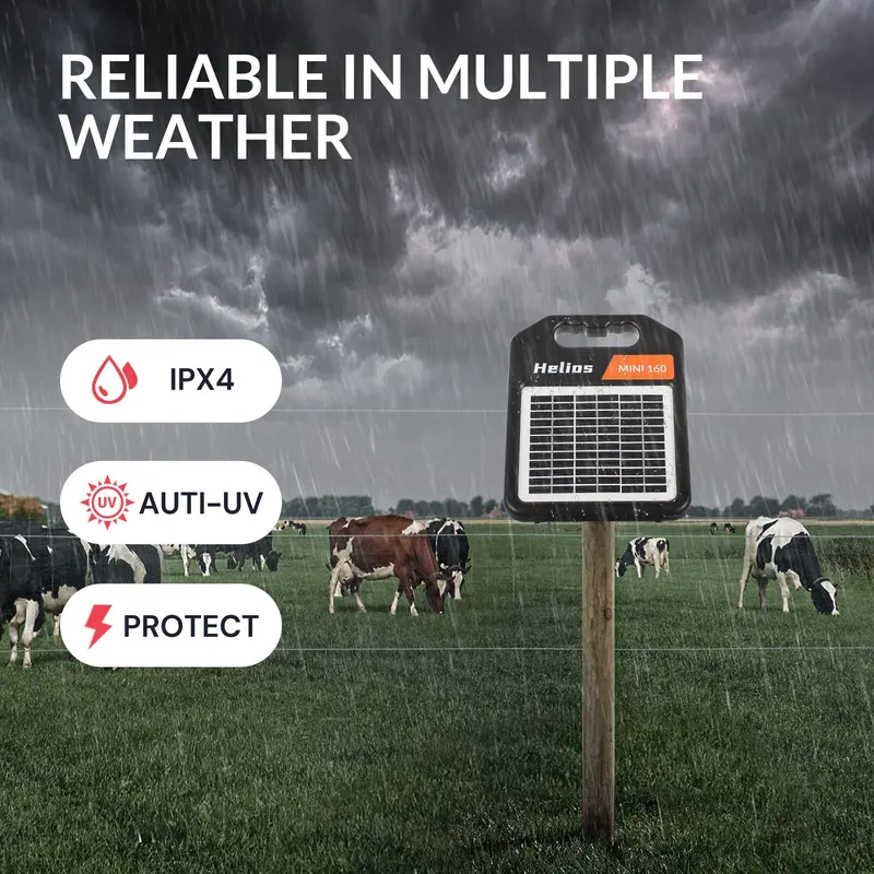 10-Mile Solar-Powered Electric Fence Charger – 0.16 Joule Energizer with Day/Night Auto Mode 2
