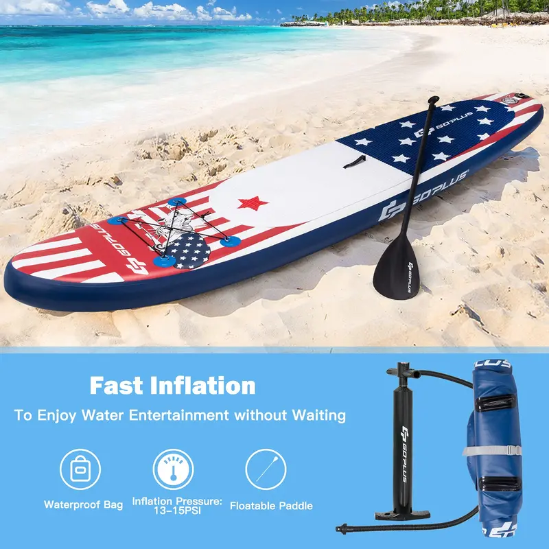 10- or 11-Foot Inflatable Stand-Up Paddle Board – Fade-Resistant Inkjet Graphic Design