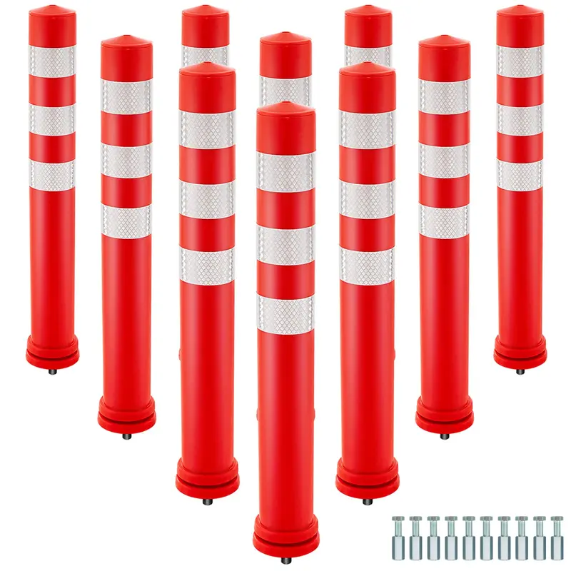 10-Pack High-Visibility Traffic Delineator Posts for Construction Zones & Event Safety