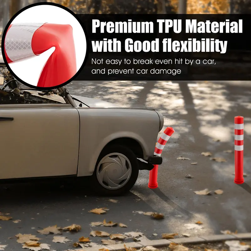 10-Pack High-Visibility Traffic Delineator Posts for Construction Zones & Event Safety
