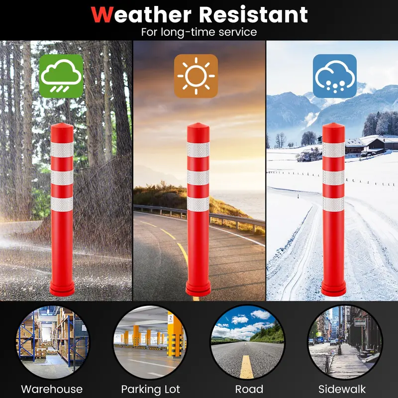 10-Pack High-Visibility Traffic Delineator Posts for Construction Zones & Event Safety