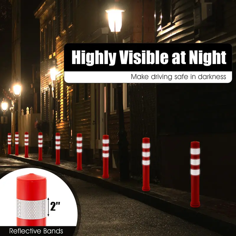 10-Pack High-Visibility Traffic Delineator Posts for Construction Zones & Event Safety