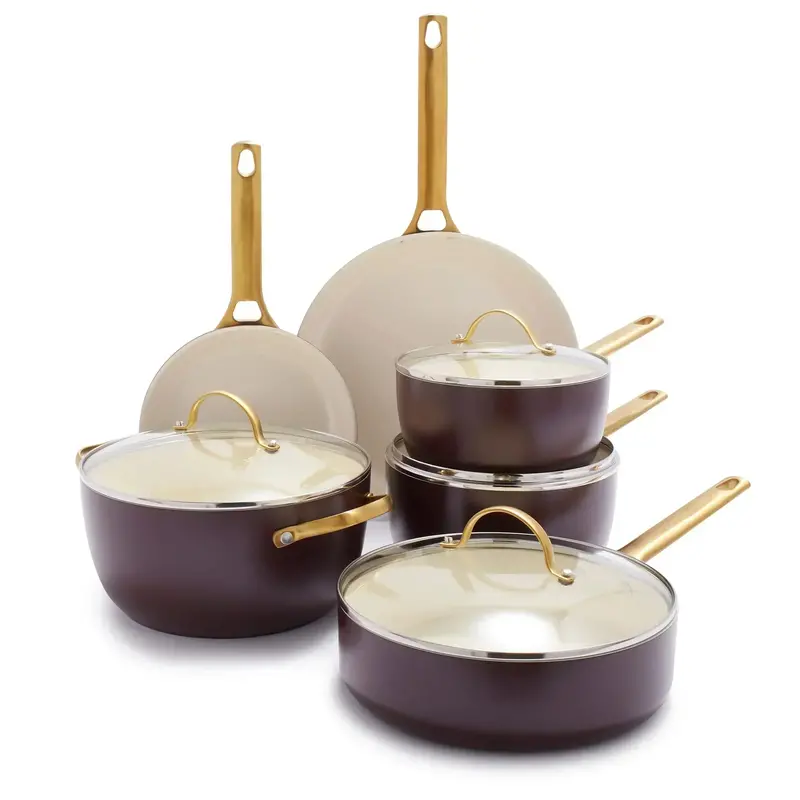 10-Piece Hard-Anodized Ceramic Nonstick Cookware Set – Healthy Cooking Collection