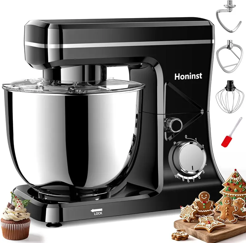 10-Speed Tilt-Head Stand Mixer – 6-Quart Bowl with Dishwasher-Safe Attachments and Splash Guard 1