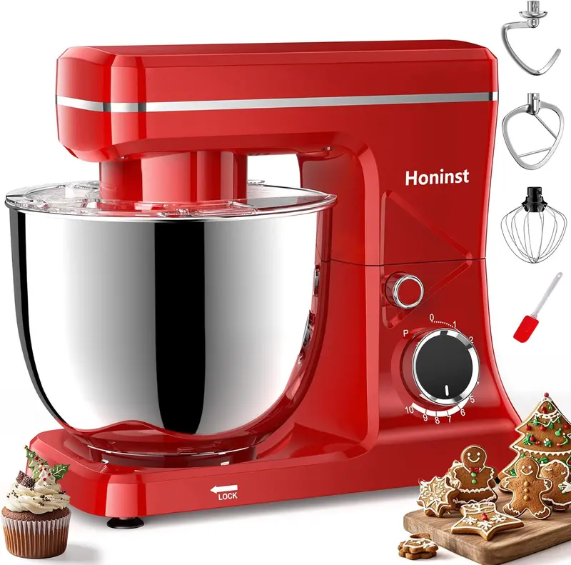 10-Speed Tilt-Head Stand Mixer – 6-Quart Bowl with Dishwasher-Safe Attachments and Splash Guard