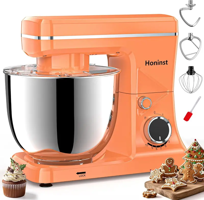 10-Speed Tilt-Head Stand Mixer – 6-Quart Bowl with Dishwasher-Safe Attachments and Splash Guard