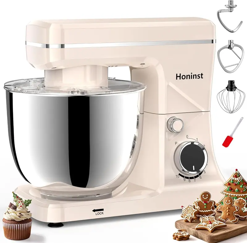 10-Speed Tilt-Head Stand Mixer – 6-Quart Bowl with Dishwasher-Safe Attachments and Splash Guard