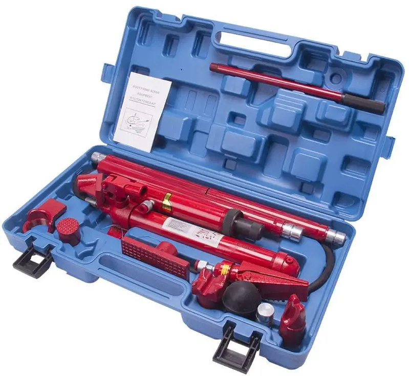 10-Ton Porta Power Hydraulic Jack Repair Kit – Complete Auto Body Frame & Ram Tool Set with Air Pump