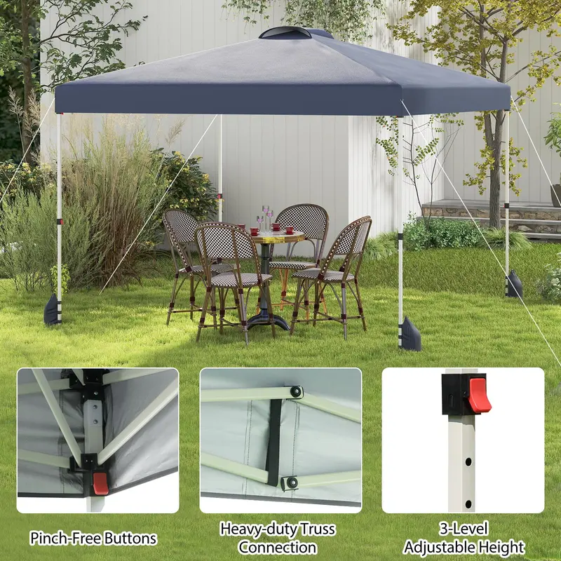 10 x 10 Foot Portable Canopy Tent – Includes One Sidewall & Wheeled Storage Bag