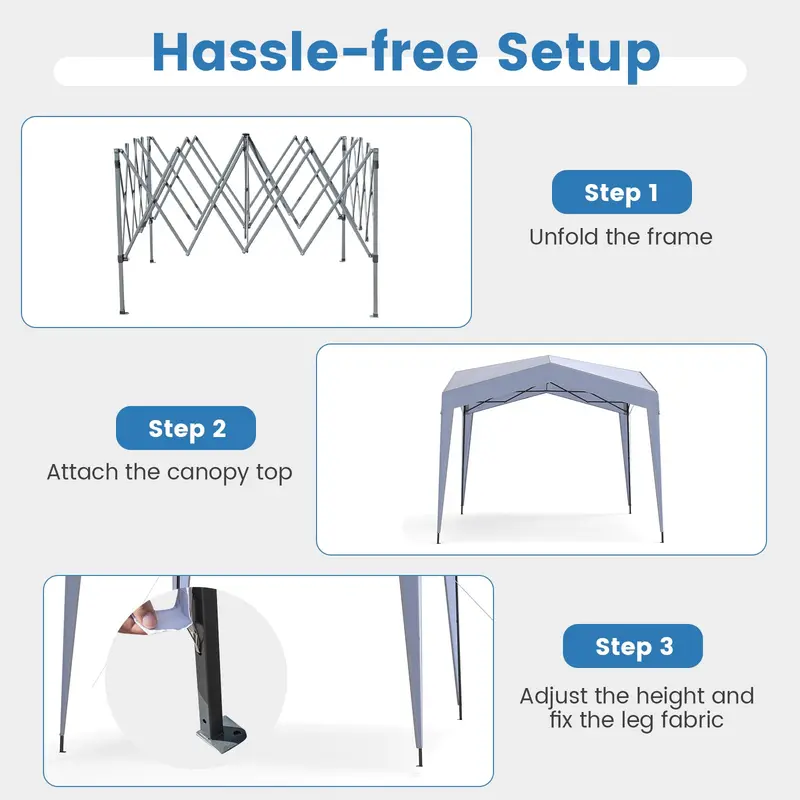 10' x 10' Heavy-Duty Pop-Up Gazebo – Elevated Canopy Shelter with Easy Setup 2