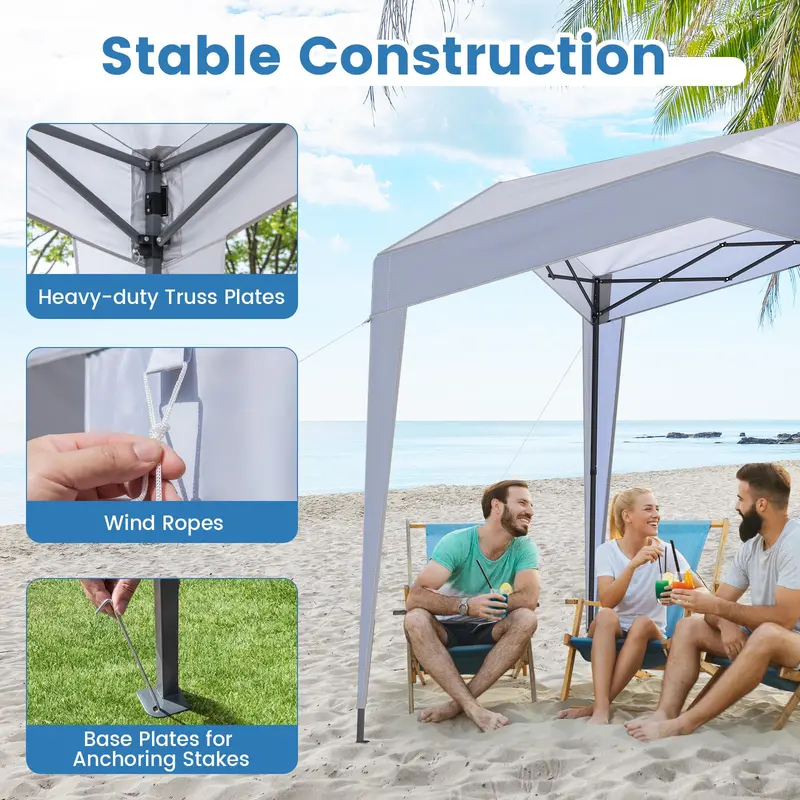 10' x 10' Heavy-Duty Pop-Up Gazebo – Elevated Canopy Shelter with Easy Setup