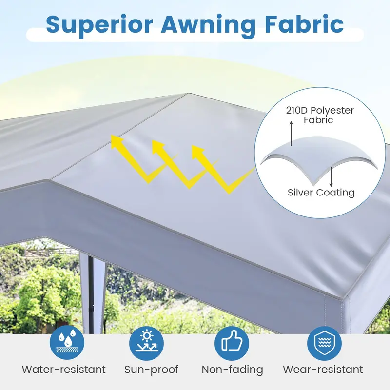 10' x 10' Heavy-Duty Pop-Up Gazebo – Elevated Canopy Shelter with Easy Setup