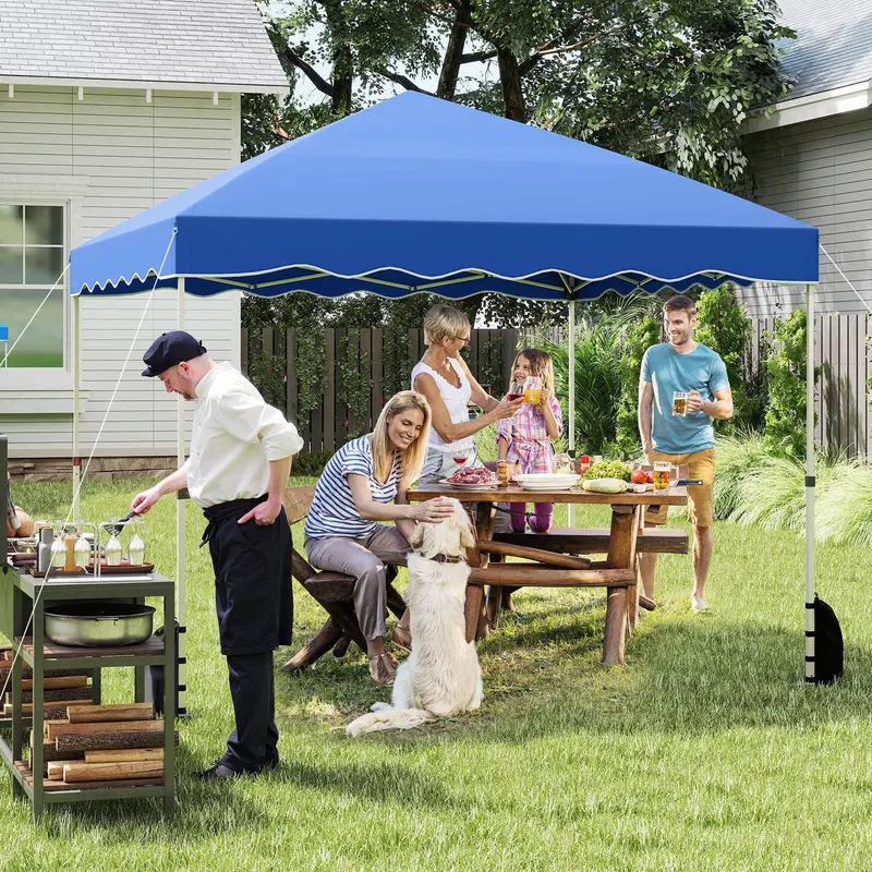 10' x 10' Instant-Setup Canopy Tent with Rolling Carry Bag for Easy Transport